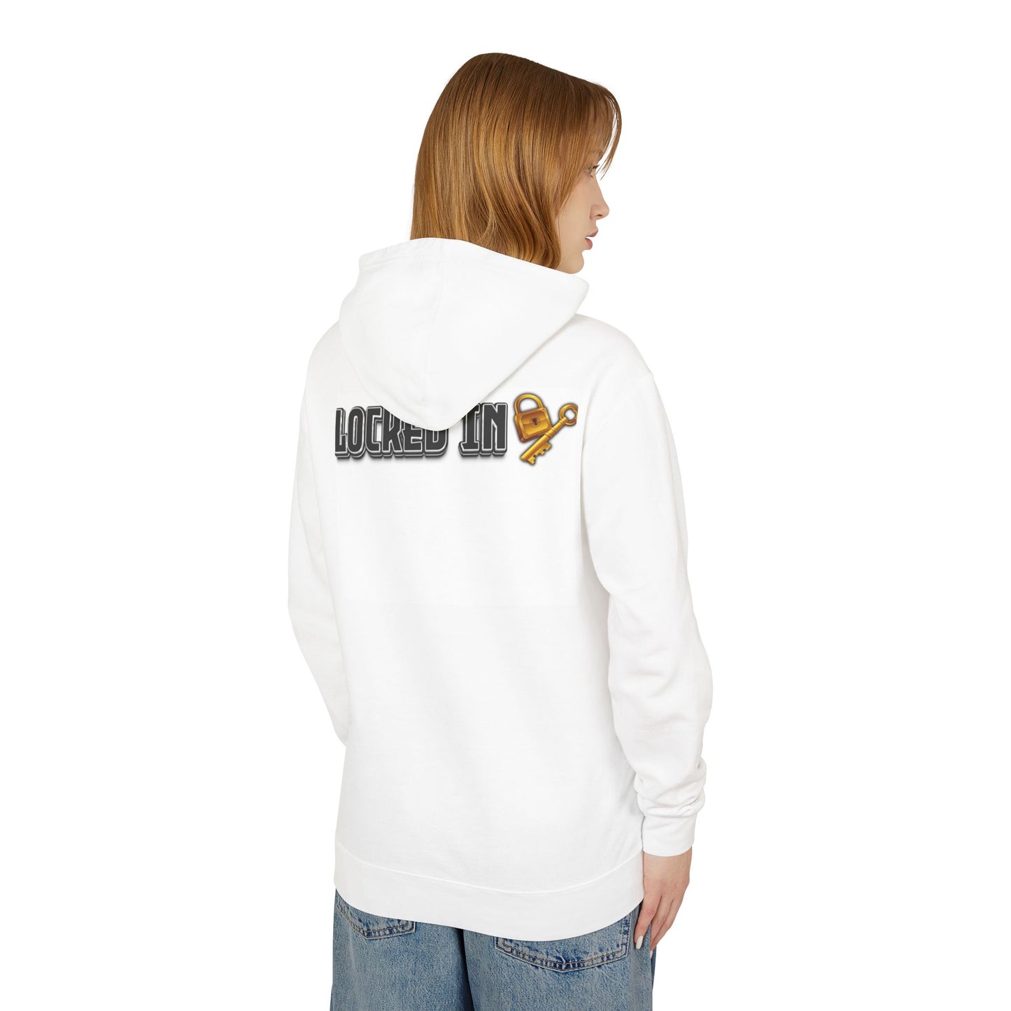Locked In Lightweight Hooded Sweatshirt for Relaxed Lifestyle, Casual Wear, Workout Gear, Gift for Athletes, Fun Hoodie for Everyday