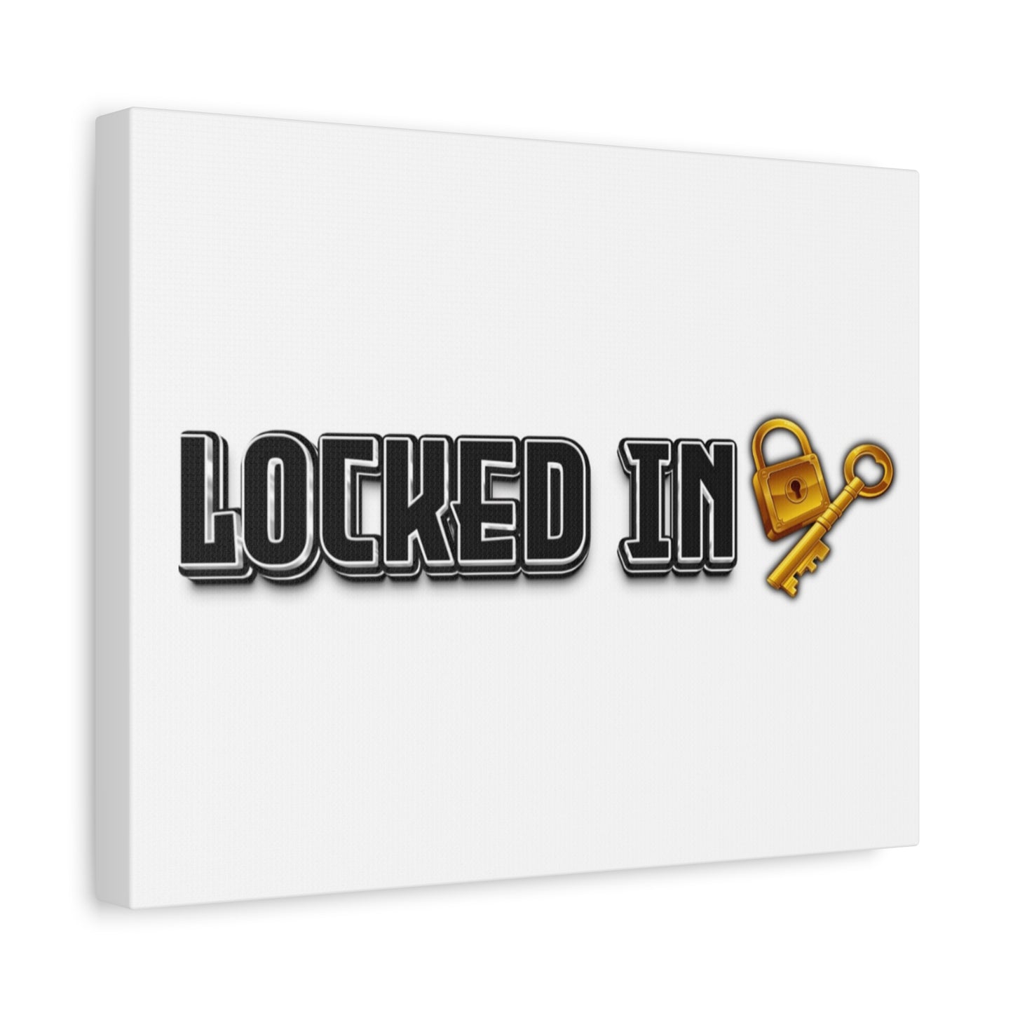 Locked In Canvas Wall Art, Key and Padlock Design, Home Decor, Gift for Homeowners, Motivational Print, Office Wall Decor