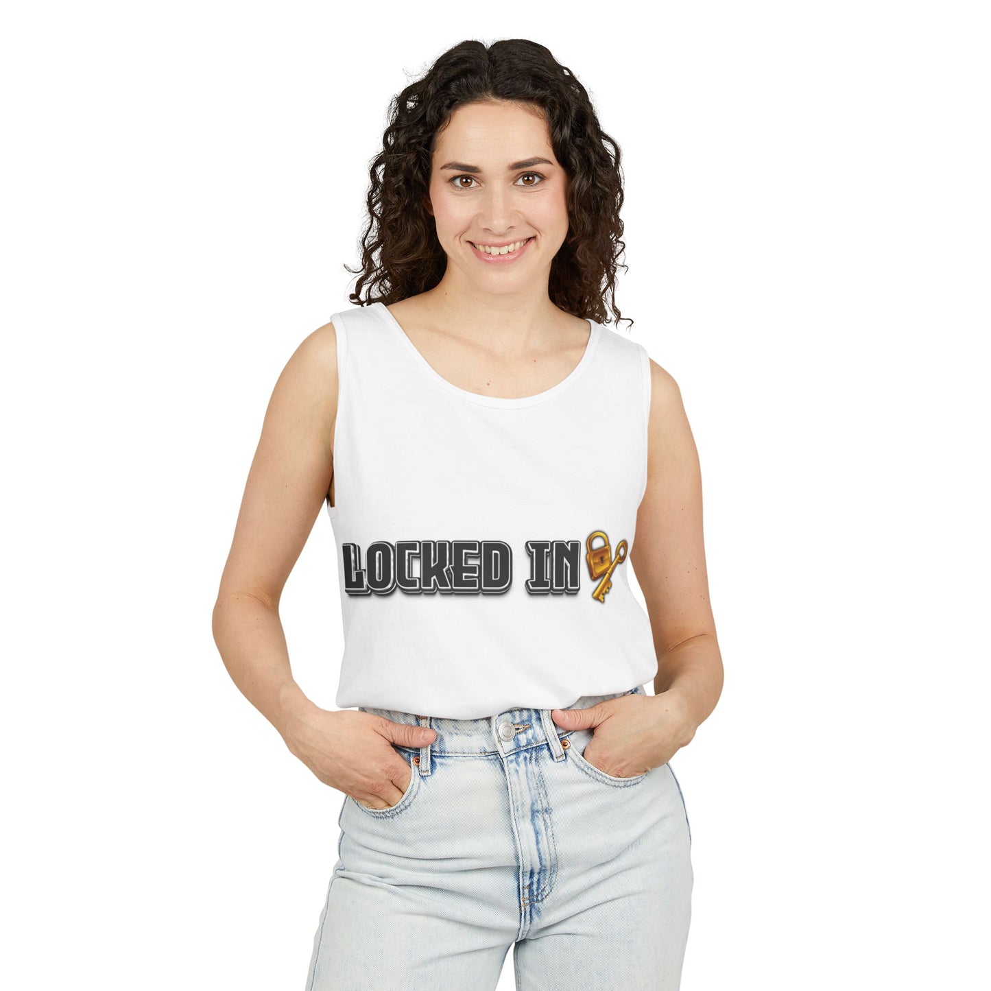 Locked In Garment-Dyed Tank Top | Unisex Summer Tee | Casual Wear | Gift for Him/Her | Trendy Apparel | Beachwear
