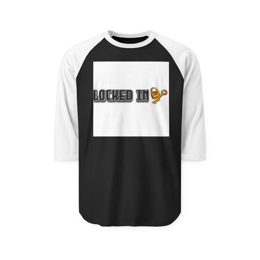 Unisex Raglan Shirt - "Locked In" Graphic Tee, Casual Wear, Gym Shirt, Gift for Fitness Lovers, Unisex Sportswear