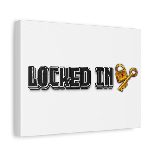 Locked In Canvas Wall Art, Key and Padlock Design, Home Decor, Gift for Homeowners, Motivational  Print, Office Wall Decor