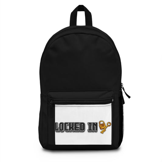 Stylish Backpack: 'Locked In' Trendy School Bag, Everyday Carry, Unique Gift, Travel Companion, Accessory for All Ages