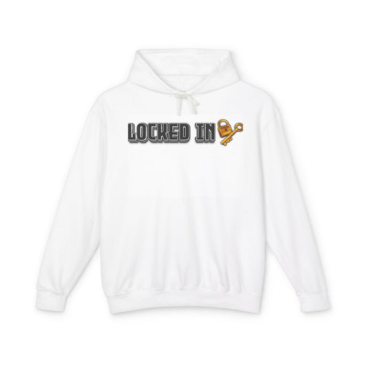 Locked In Lightweight Hooded Sweatshirt for Relaxed Lifestyle, Casual Wear, Workout Gear, Gift for Athletes, Fun Hoodie for Everyday