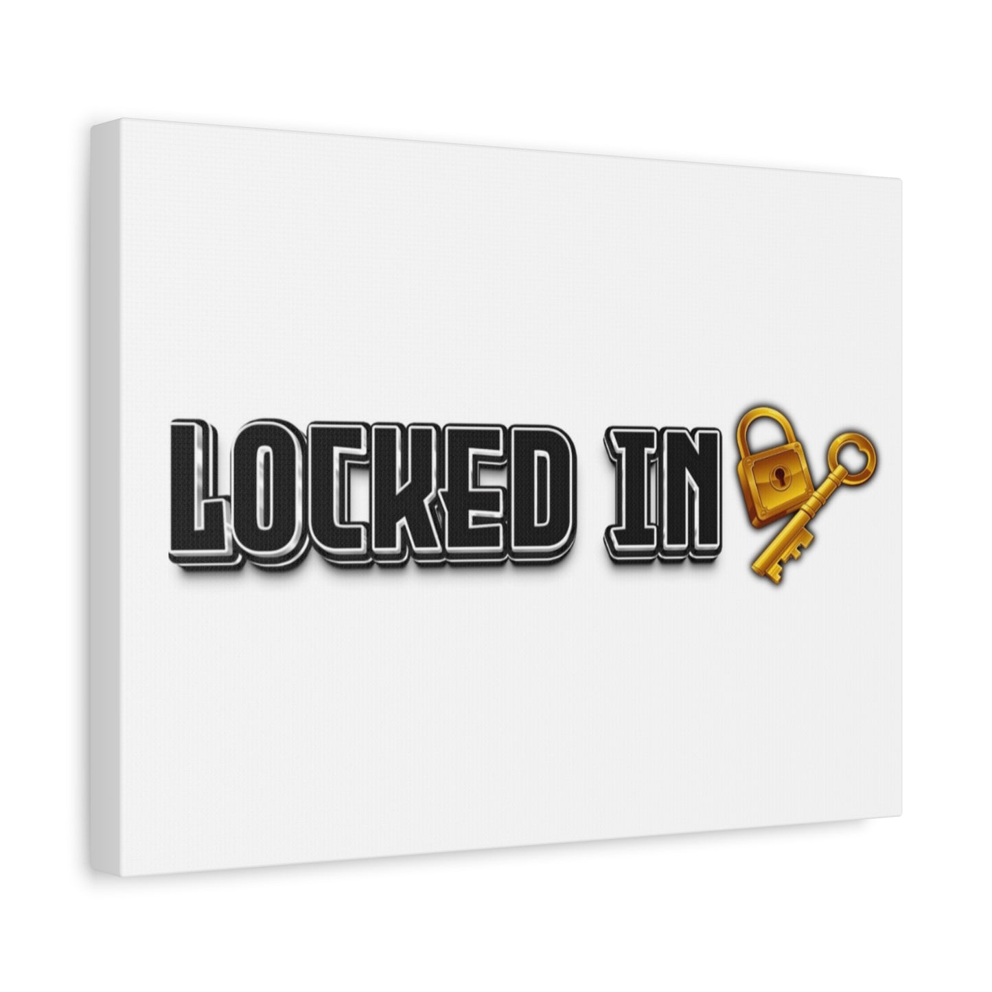 Locked In Canvas Wall Art, Key and Padlock Design, Home Decor, Gift for Homeowners, Motivational  Print, Office Wall Decor