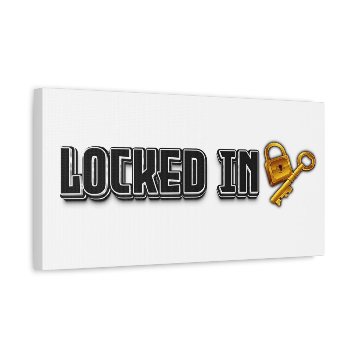 Locked In Canvas Wall Art, Key and Padlock Design, Home Decor, Gift for Homeowners, Motivational  Print, Office Wall Decor